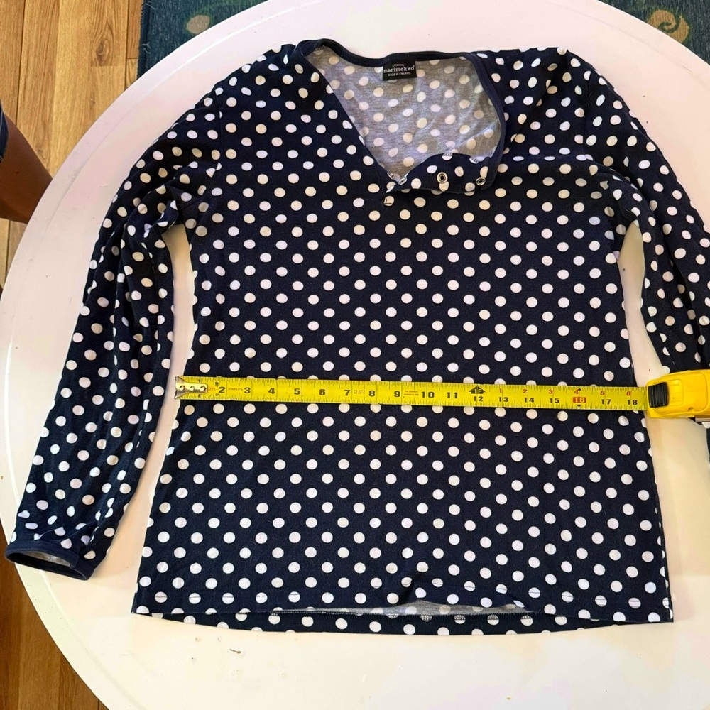 Marimekko Navy and White Polka Dot Fabric
